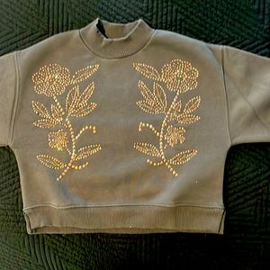 Girls dark gray with beading flower design